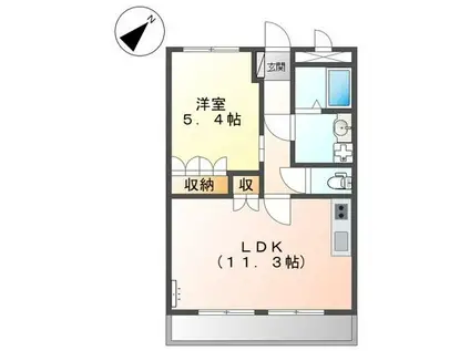 JR東海道本線 能登川駅 バス乗車時間:23分 最寄りバス停で下車 徒歩13分 2階建 築18年(1LDK/1階)の間取り写真