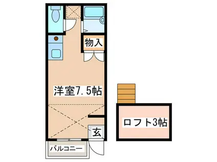 カーサ・シロ(ワンルーム/1階)の間取り写真