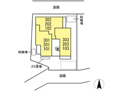 パラディーゾ湘南(1LDK/1階)の間取り写真