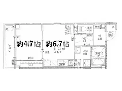 GARDENIA天王寺南(1DK/3階)の間取り写真