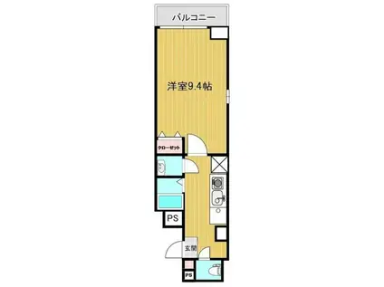 リンクス千歳台(1K/2階)の間取り写真