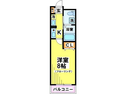 アンビックスつつじヶ丘 A棟(1K/3階)の間取り写真