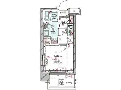 コンシェリアR 横濱桜木町(1K/8階)の間取り写真