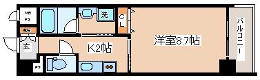 エルセレーノ石屋川(1K/2階)の間取り写真