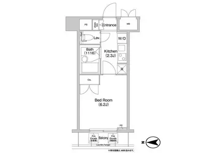 コンフォリア芝浦キャナル(1K/10階)の間取り写真