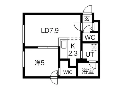FROM PREMIERE(1LDK/2階)の間取り写真
