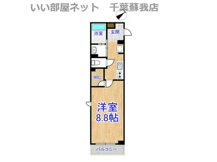 八幡A棟計画(1K/1階)の間取り写真