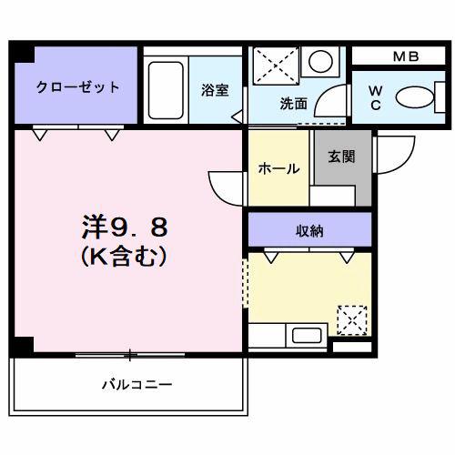メゾングローブ(ワンルーム/2階)の間取り写真