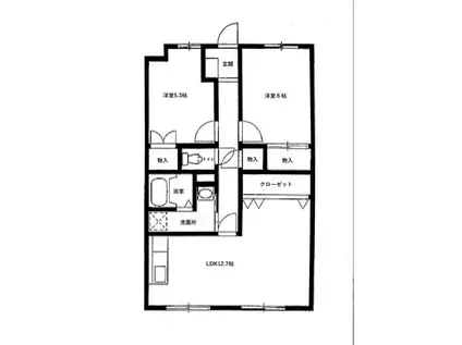 リヴェール小杉(2LDK/3階)の間取り写真