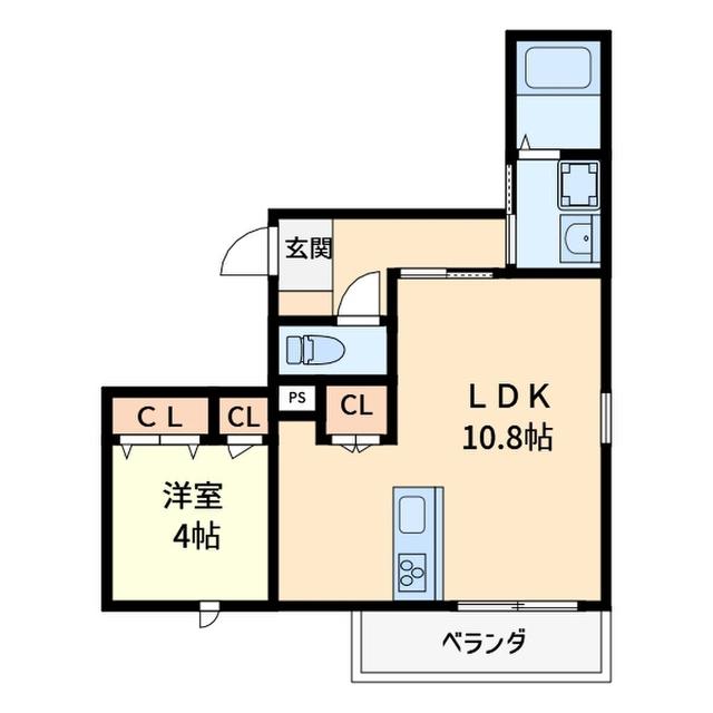 URBAN RISM COURT 西宮北口(1LDK/3階)の間取り写真