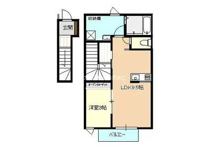 PETIT SOLEIL I(1LDK/2階)の間取り写真