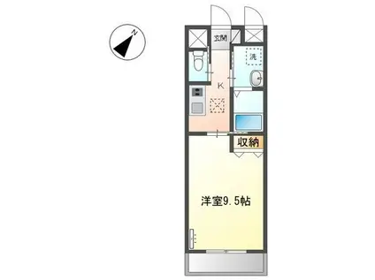 ビスカリア猫洞(1K/2階)の間取り写真