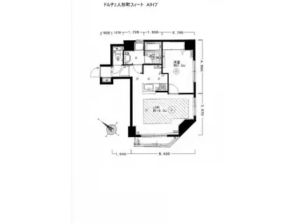 ドルチェ人形町スィート(1LDK/6階)の間取り写真