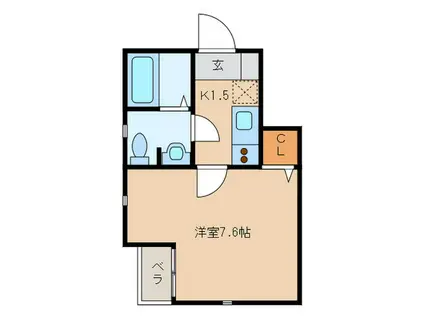 A-LEGATO今池北(1K/1階)の間取り写真