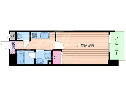 ATKレジデンスなにわ橋(1K/6階)の間取り写真