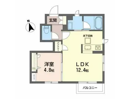 四つ葉荘(1LDK/1階)の間取り写真