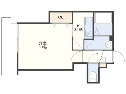 ファーストラック出来大工町(1K/8階)の間取り写真