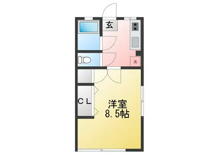 シティハイム高橋(1K/1階)の間取り写真