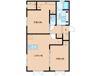 NEO816III(2LDK/1階)の間取り写真