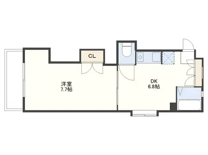 ウォーターフロント出島(1DK/8階)の間取り写真