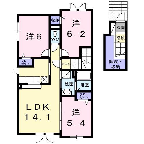 ヴァレリア(3LDK/2階)の間取り写真