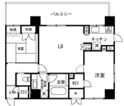 アンビシオン(2LDK/6階)の間取り写真