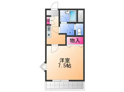 グレイスヴィラ佐野B棟(1K/1階)の間取り写真