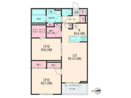 ソラーナII(2LDK/3階)の間取り写真