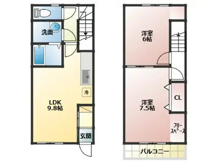 SEAS(2LDK/1階)の間取り写真