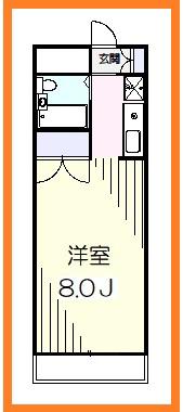 パールハイツ(1K/4階)の間取り写真