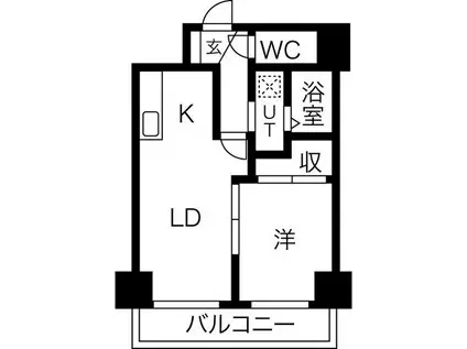 リバーライト菊水(1LDK/7階)の間取り写真