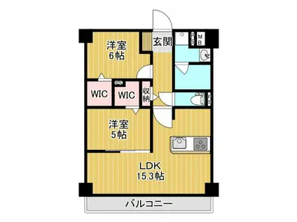 ROYAL西山(2LDK/4階)の間取り写真
