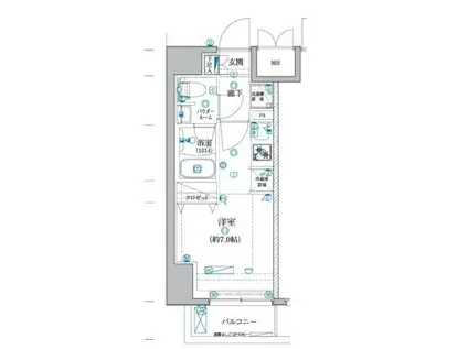 ARTESSIMO GREAS(ワンルーム/1階)の間取り写真