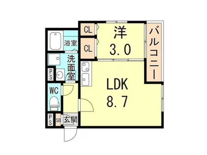 ARPEGGIO西代(1LDK/2階)の間取り写真