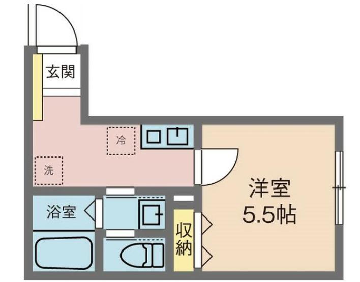エアカーサ四ツ木(1K/2階)の間取り写真