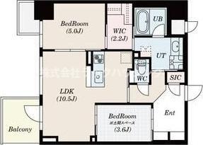 S-RESIDENCE福島DIVERSE(2LDK/2階)の間取り写真