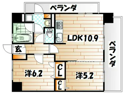 ルネッサンス21小倉東(2LDK/2階)の間取り写真