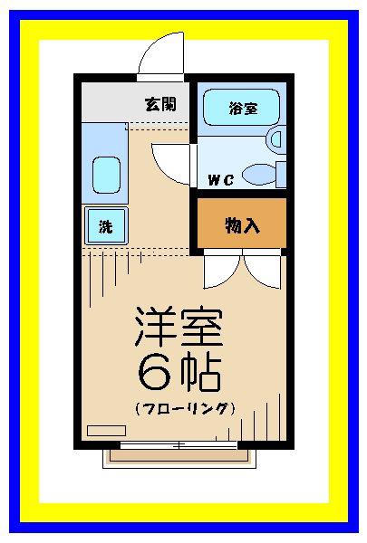 レジデンス佐伯(1K/2階)の間取り写真