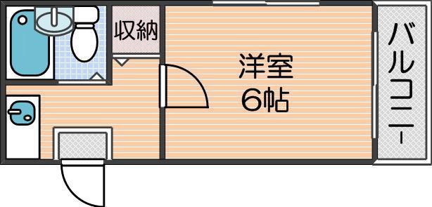 ハイムパルナイン(1K/1階)の間取り写真