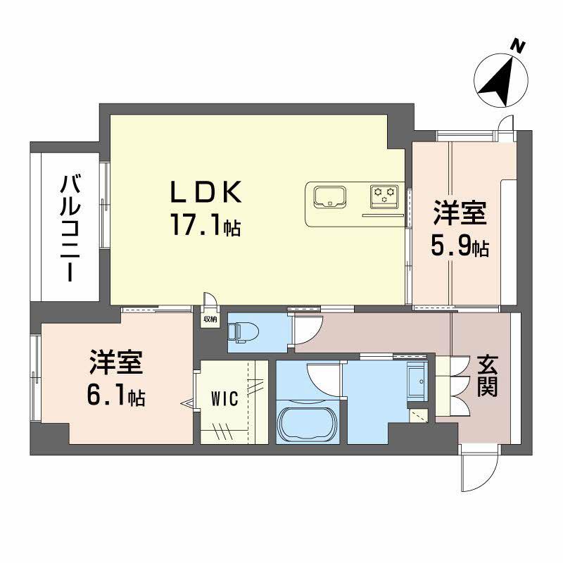 FOREST GARDEN(2LDK/1階)の間取り写真