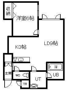 ラ・テール(1LDK/2階)の間取り写真