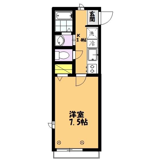 ラフィネ桜上水(1K/3階)の間取り写真