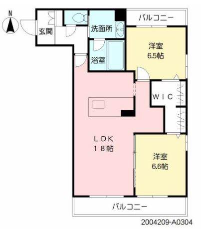 プレディアコート平野町(2LDK/3階)の間取り写真