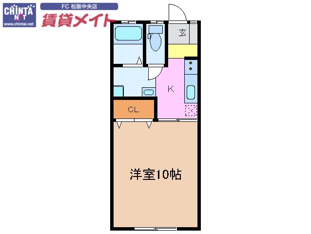 グリーンハイツ春木(1K/1階)の間取り写真