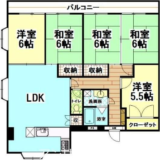 フジエホワイトローザ熊谷(5LDK/6階)の間取り写真