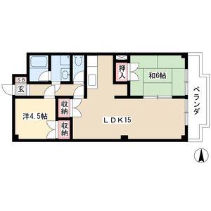 ラフォーレ中村(2LDK/3階)の間取り写真