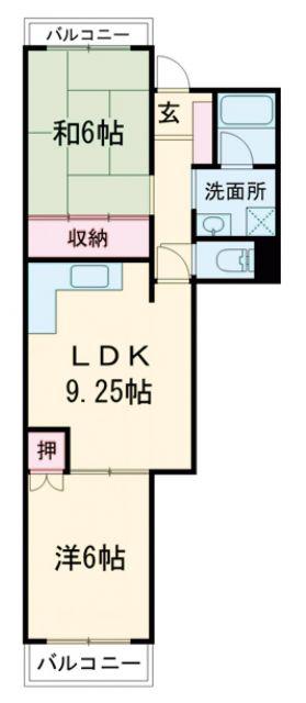 ジョイフル赤羽(2LDK/2階)の間取り写真