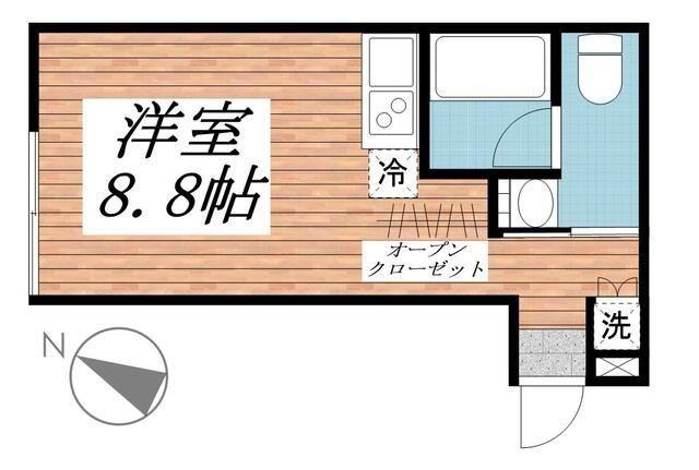 都町BOX(ワンルーム/2階)の間取り写真