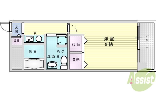 アスリート新大阪2番館(1K/7階)の間取り写真