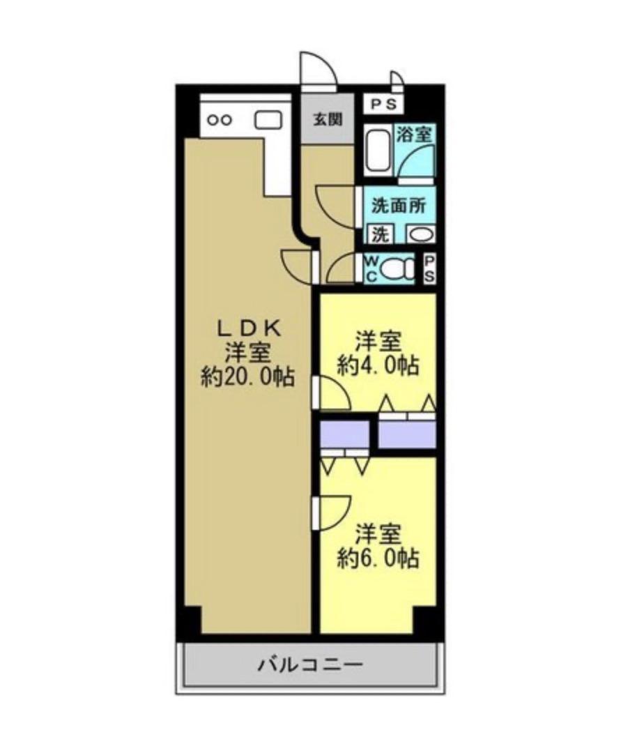 田代マリンハイツ(2LDK/7階)の間取り写真